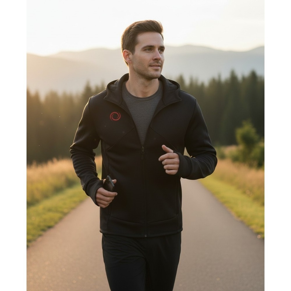Constant Mountain Black Full Zip Hooded Jacket Performance Men's M (Unisex fit)